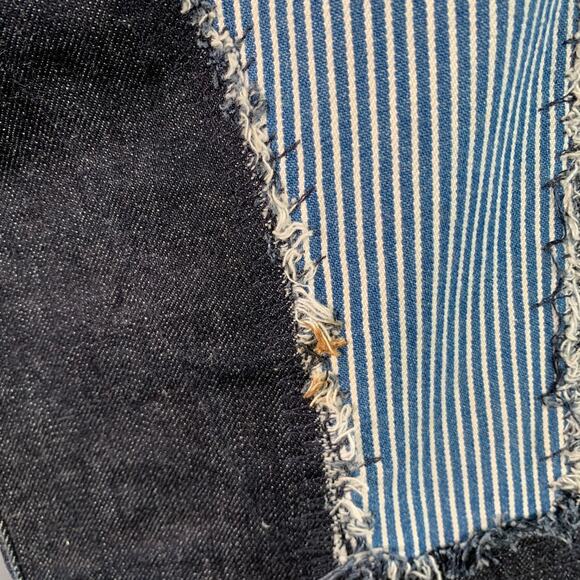 JUNYA WATANABE  S Indigo Multi Color Patchwork Cotton Straight Distressed Jeans - Picture 5 of 8